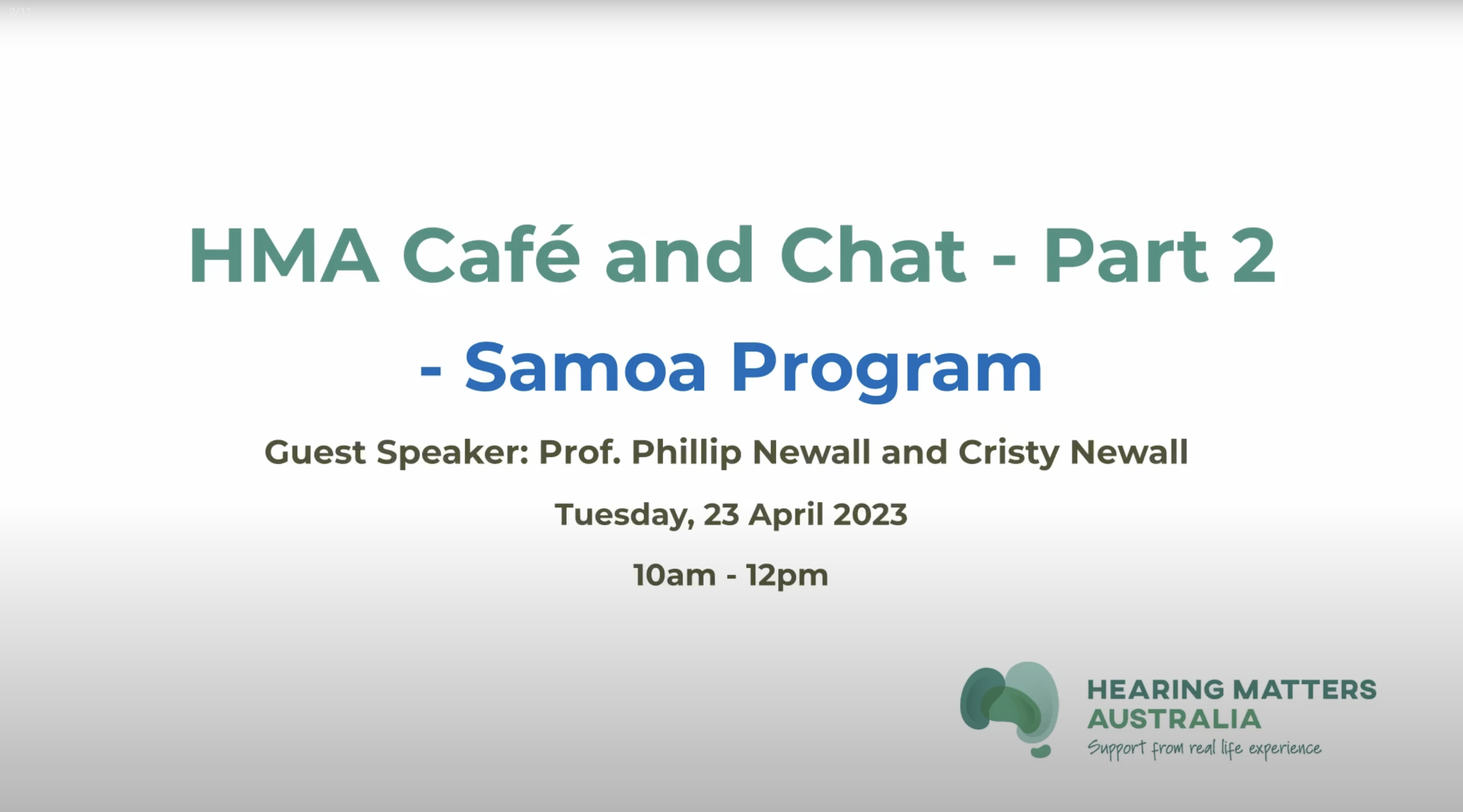 HMA Cafe & Chat_Samoa Program Part 2_Professor Philip Newall